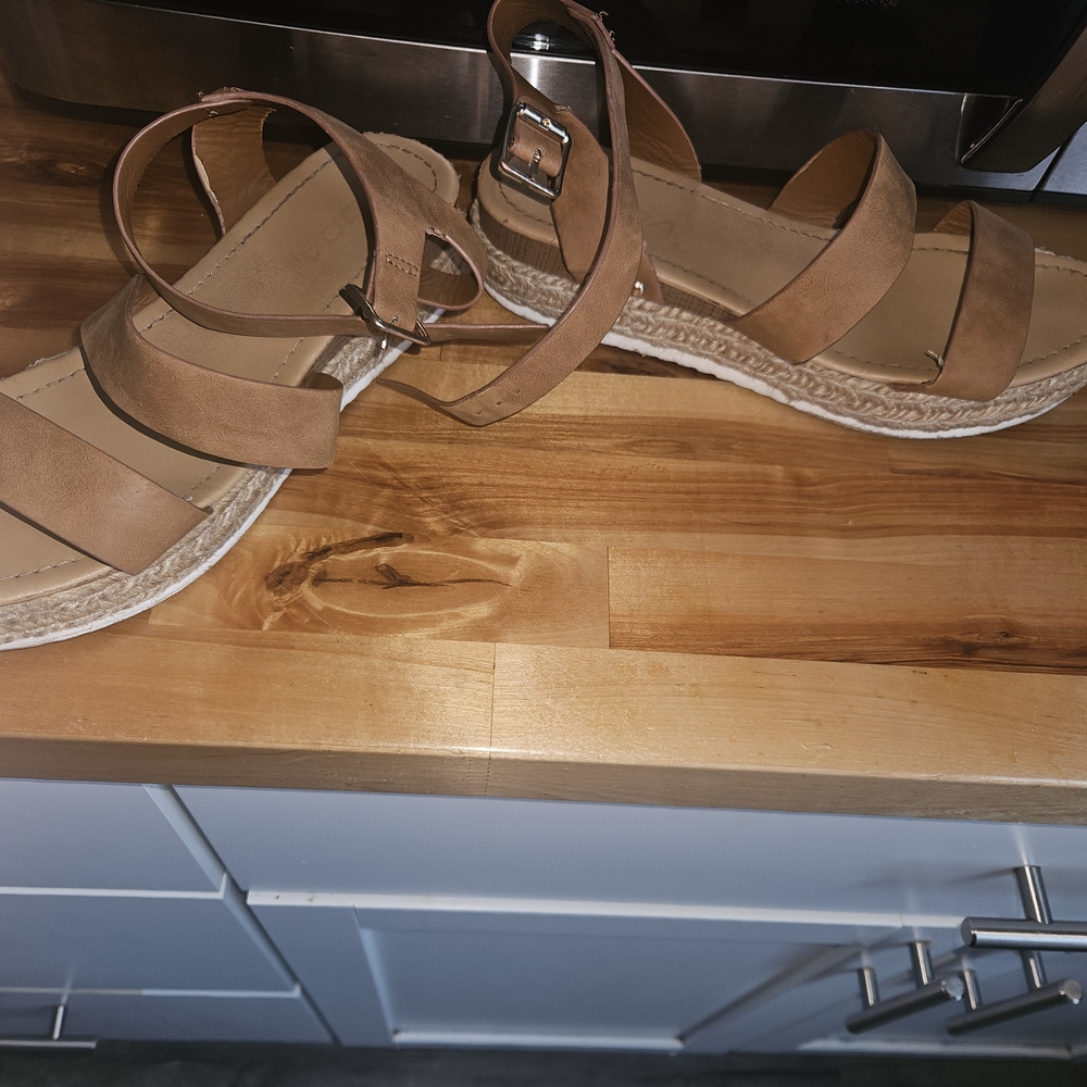 Tan Wedge Sandals